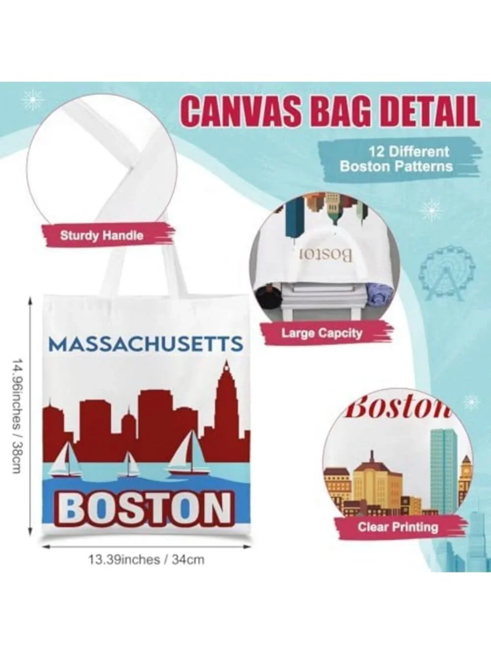 12 Pcs City Souvenirs Tote Bags for Women - Stylish Travel Gifts & Accessories